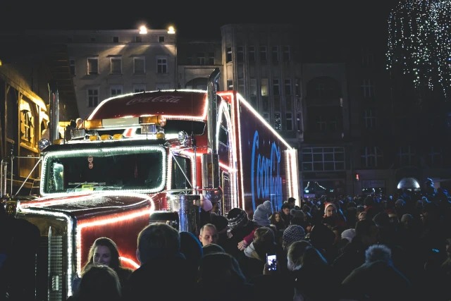 The Coca Cola Holiday truck. 