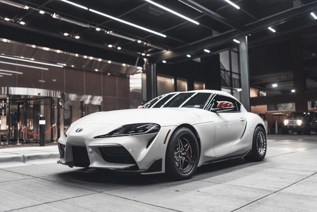 A Toyota Supra sports car. 